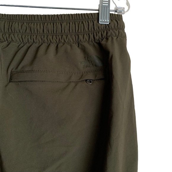The North Face Womens Cargo Capri Pants Size L 34-36 Green Elastic Waist Stretch - Picture 12 of 13